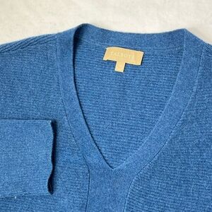 Talbots Ribbed Cashmere Sweater Women’s XL Blue Classic Knit